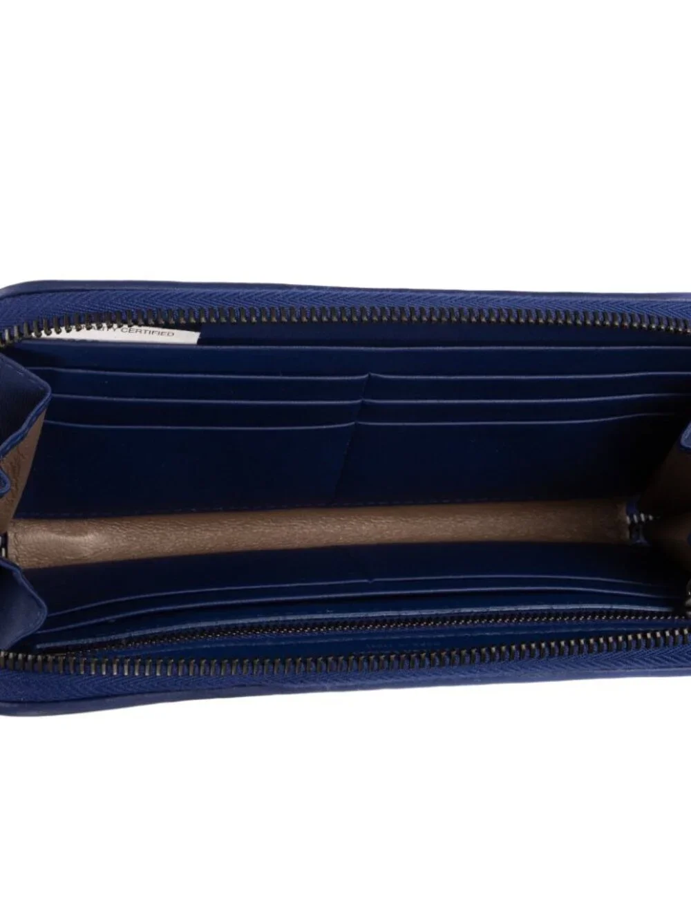 Bottega Veneta Zip Around Wallet Navy Intrecciato Calfskin Leathera